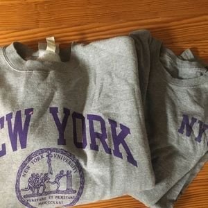 NYU Crew Neck Sweatshirt and Long Sleeve T- Shirt